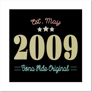 Born In May 2009 11th Birthday Gift 11 Year Old Posters and Art